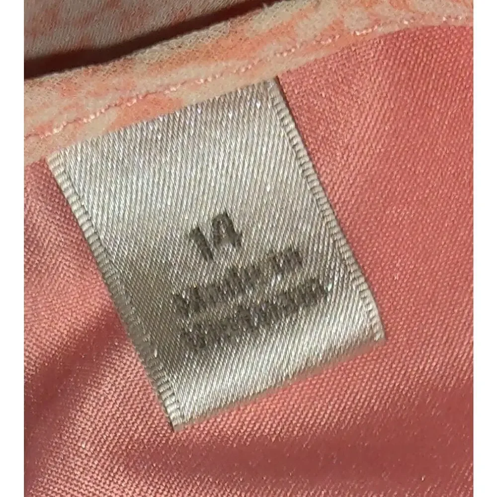 Lauren Conrad Maxi Dress Womens 14 Peach Floral Feminine Romantic Asymmetrical - Picture 11 of 16